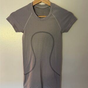 lululemon athletica Striped Short Sleeve Tee - Black and White